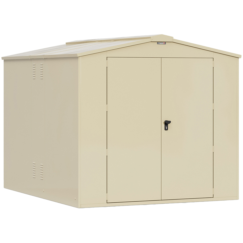 Asgard Gladiator Secured by Design 7 x 9ft Cream Metal Motorcycle Shed with Floor and 5 Point Locking