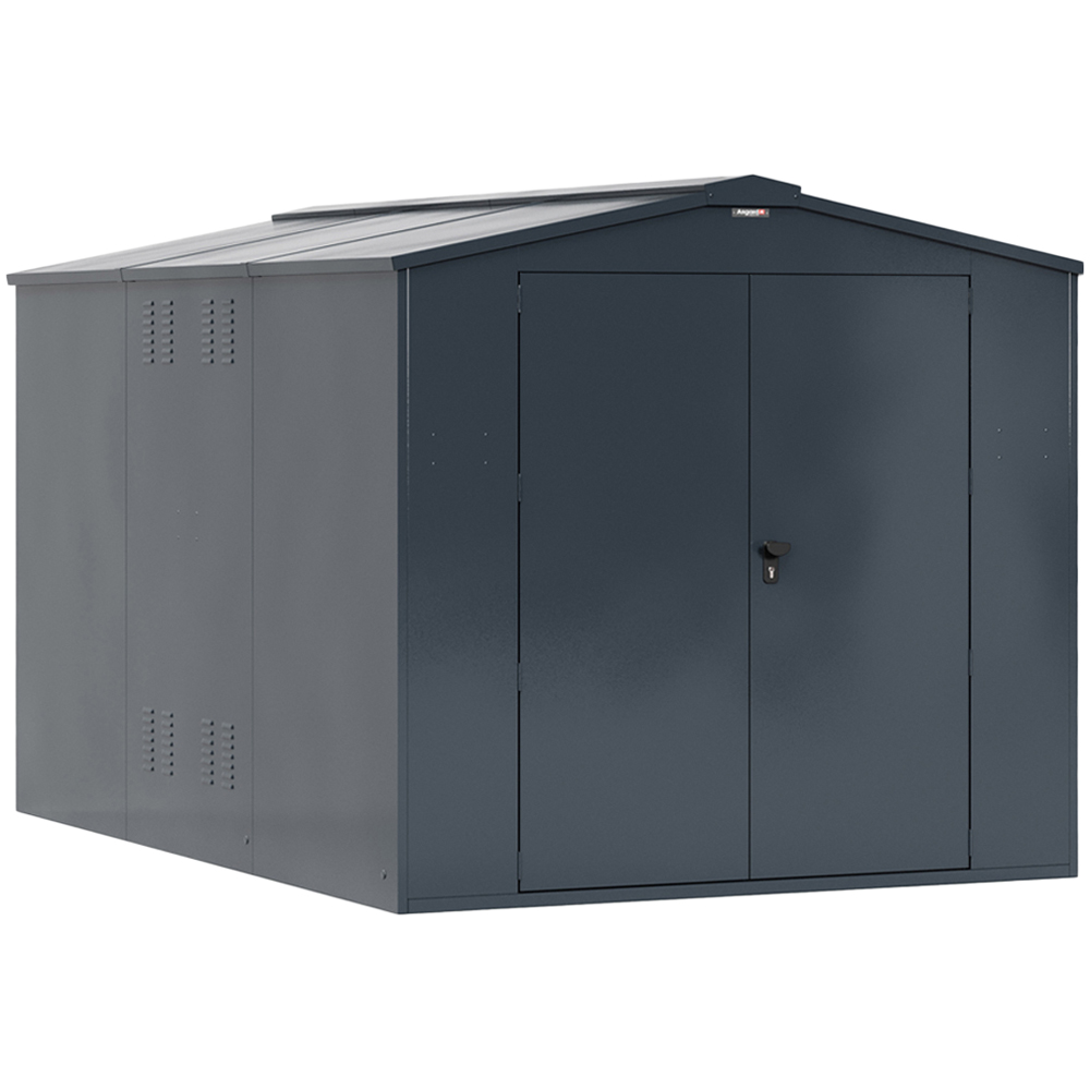 Asgard Gladiator Secured by Design 7 x 11ft Grey Metal Motorcycle Shed with Floor and 5 Point Locking