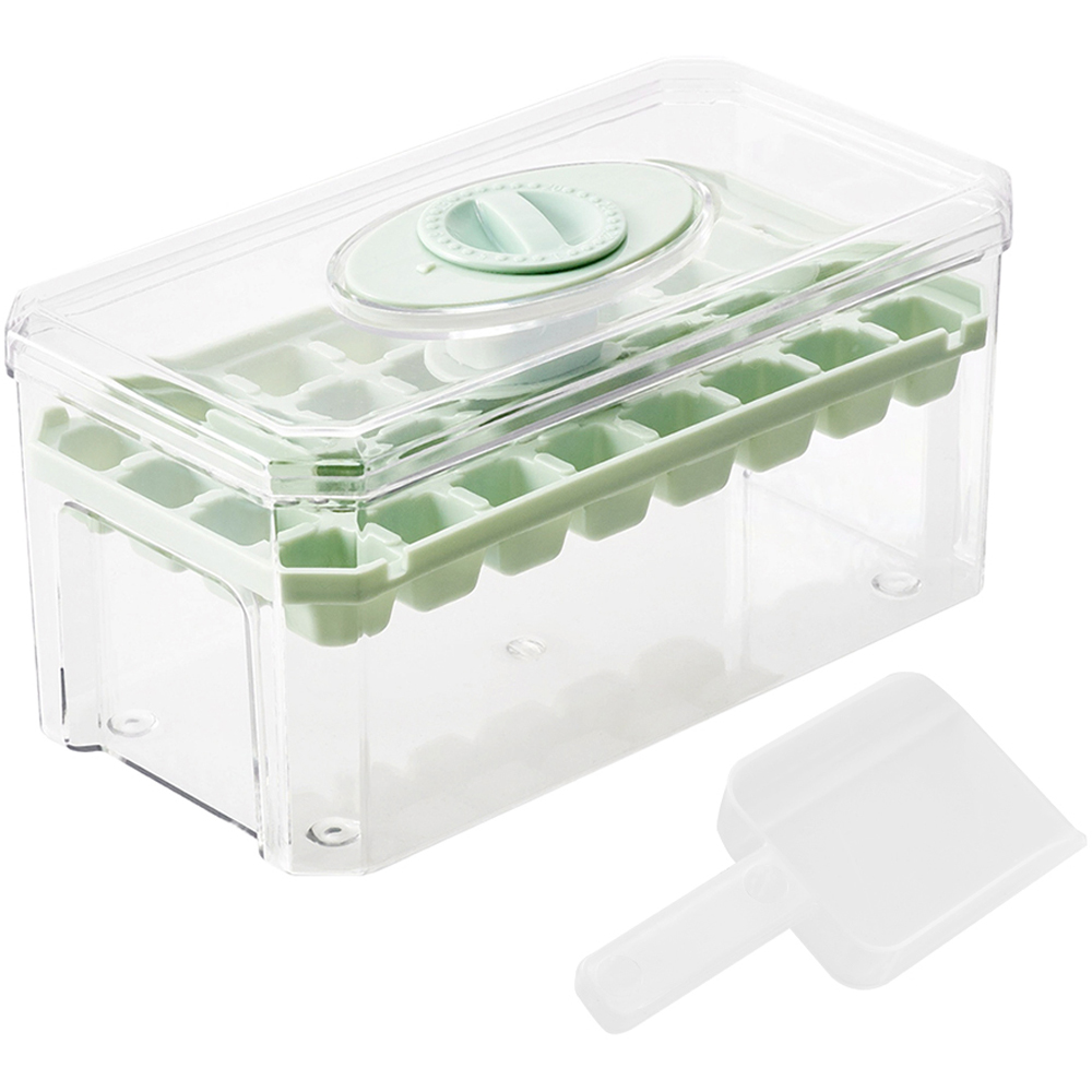 Living and Home Green 32 Grid Press Type Ice Cube Mold Box
