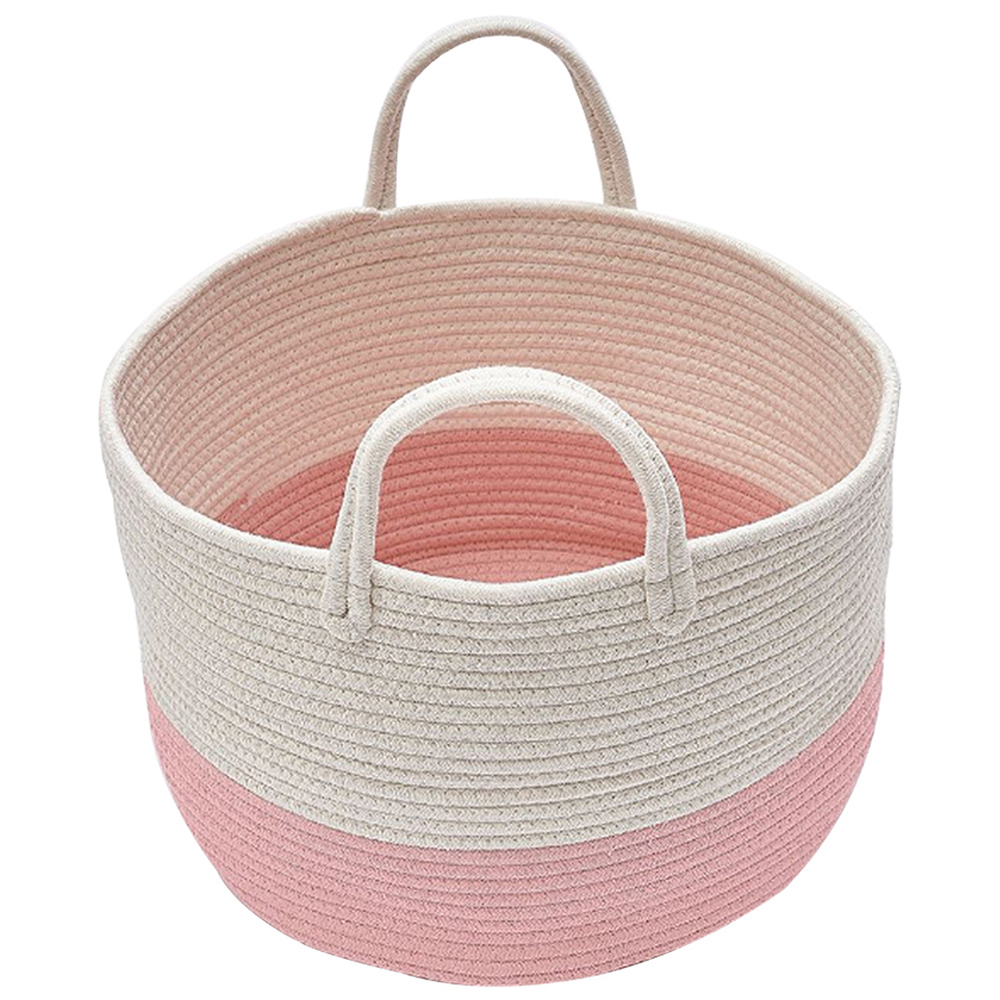 Living and Home Kids Pink Woven Storage Basket with Pom Pom