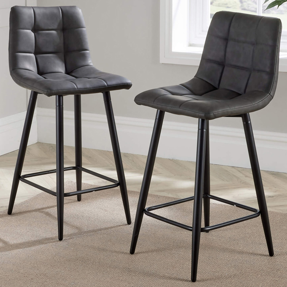Home Source Galena Grey Bar Stool Set of 2