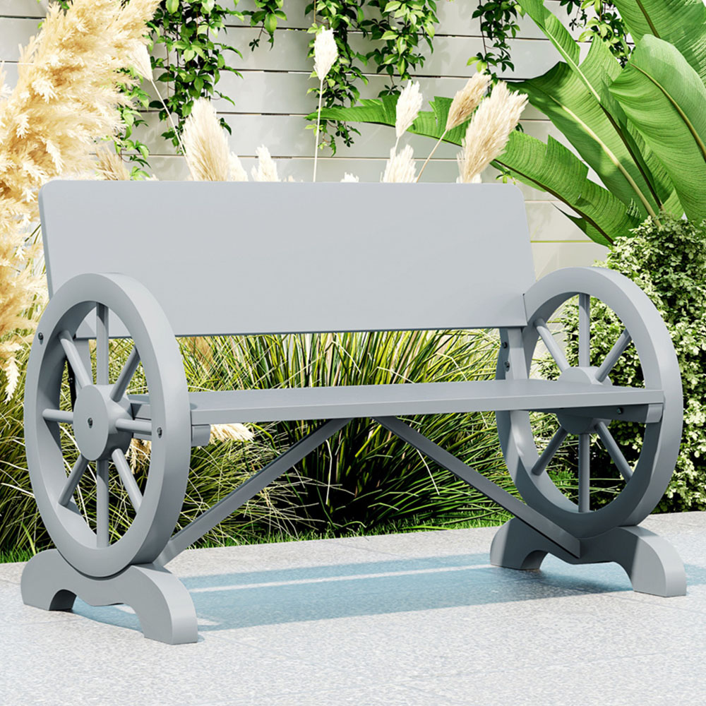 Outsunny 2 Seater Grey Outdoor Garden Bench