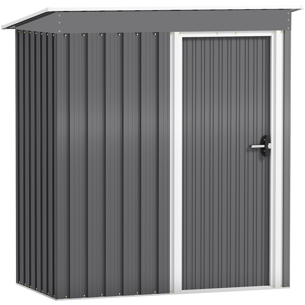 Outsunny 5 x 2.5ft Grey Sloped Roof Garden Storage Shed with Sliding Door
