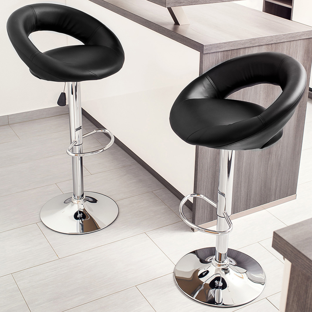 tectake Christian Synthetic Leather Bar Stool Set of 2