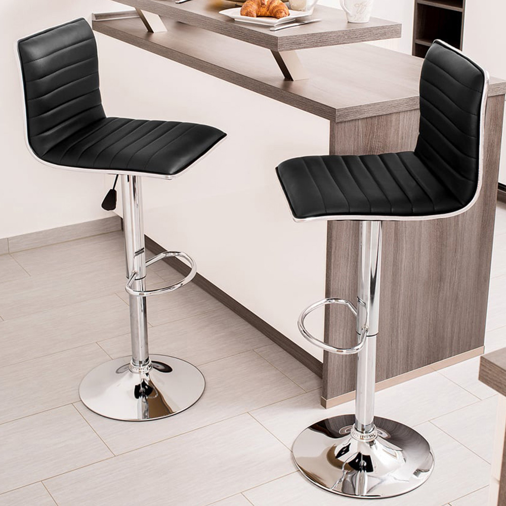 tectake Johannes Synthetic Leather Bar Stool Set of 2