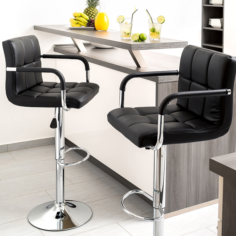 tectake Harald Synthetic Leather Bar Stool Set of 2