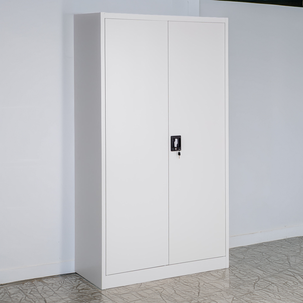 Tectake 5 Shelf Grey Lockable Filing Cabinet Set of 2