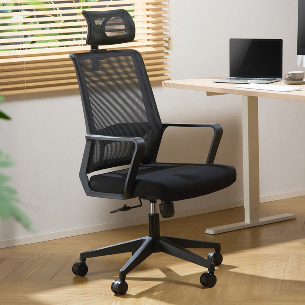 TTAP Cambridge Plus Office Chair - Black Mesh Swivel Ergonomic Desk Chair