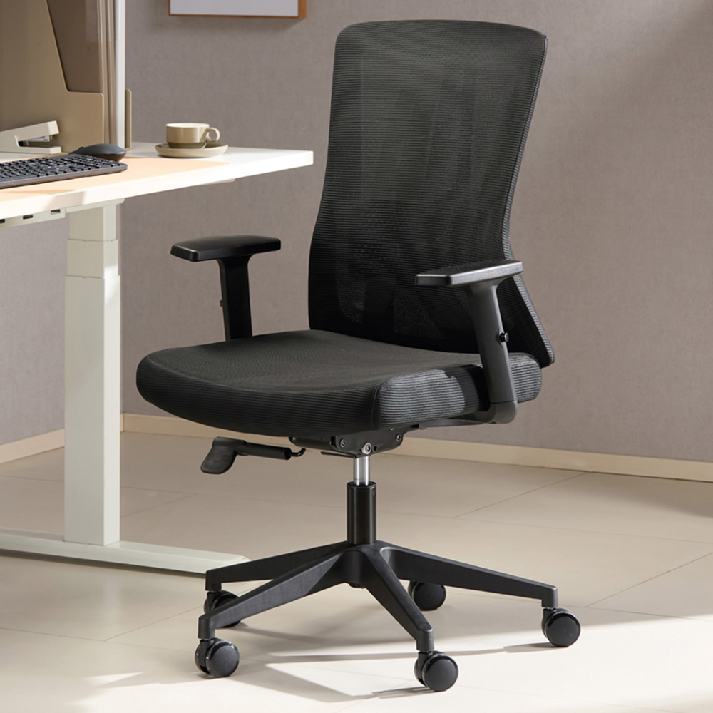 TTAP Oxford Office Chair - Black Mesh Swivel Ergonomic Desk Chair