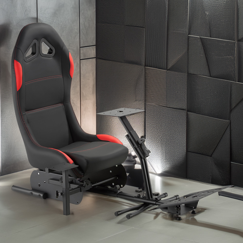 TTAP Nurburg Black and Red Faux Leather Racing Gaming Chair