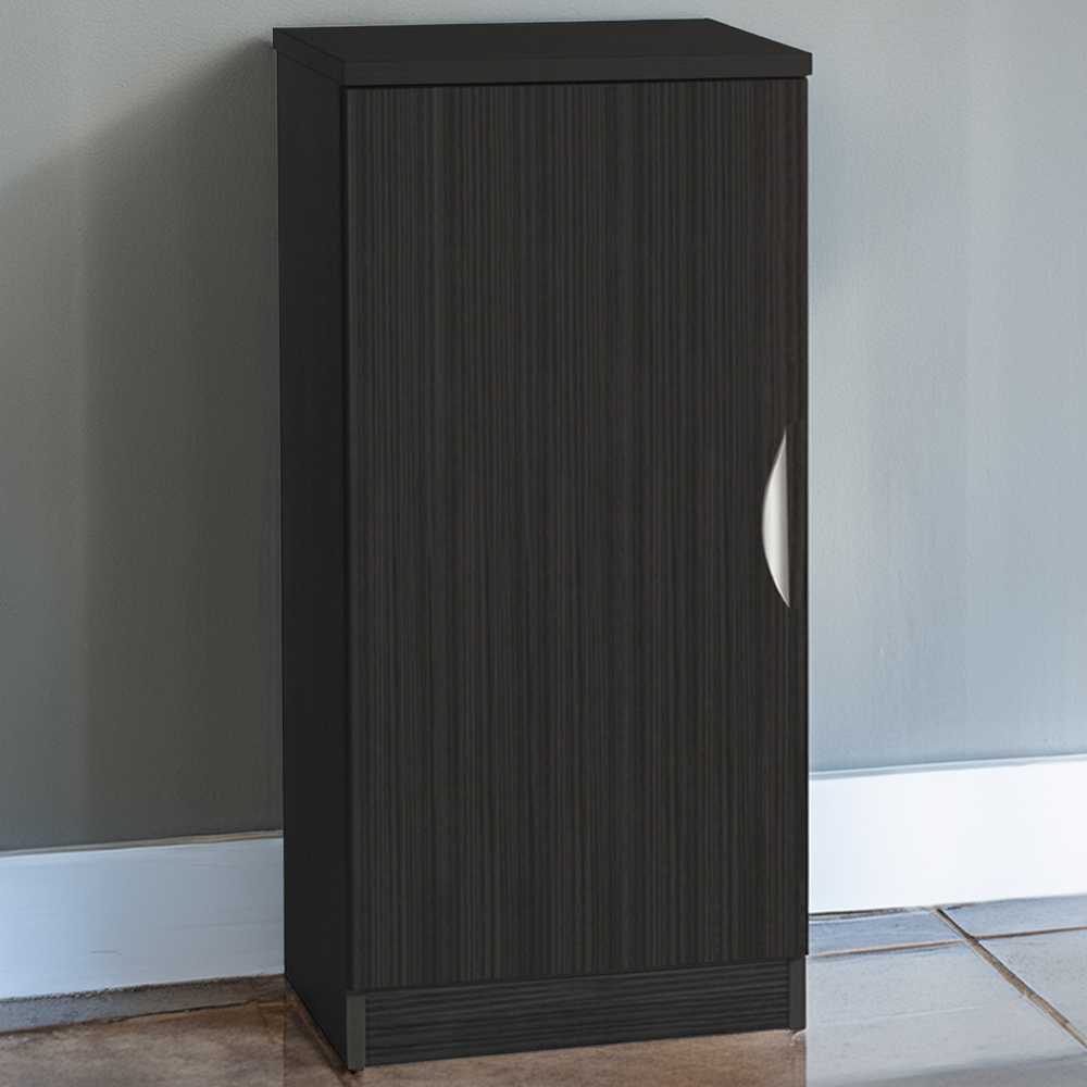 R White Cabinets Single Door Black Havana Mid Height Cupboard