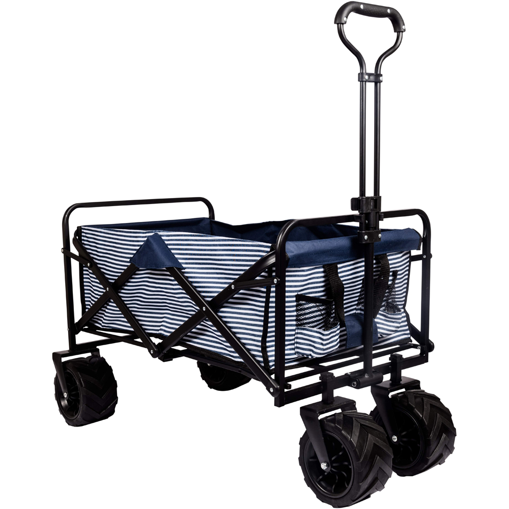 The Three Rivers Hamper Co Navy and White Stripes XL Wagon Cart
