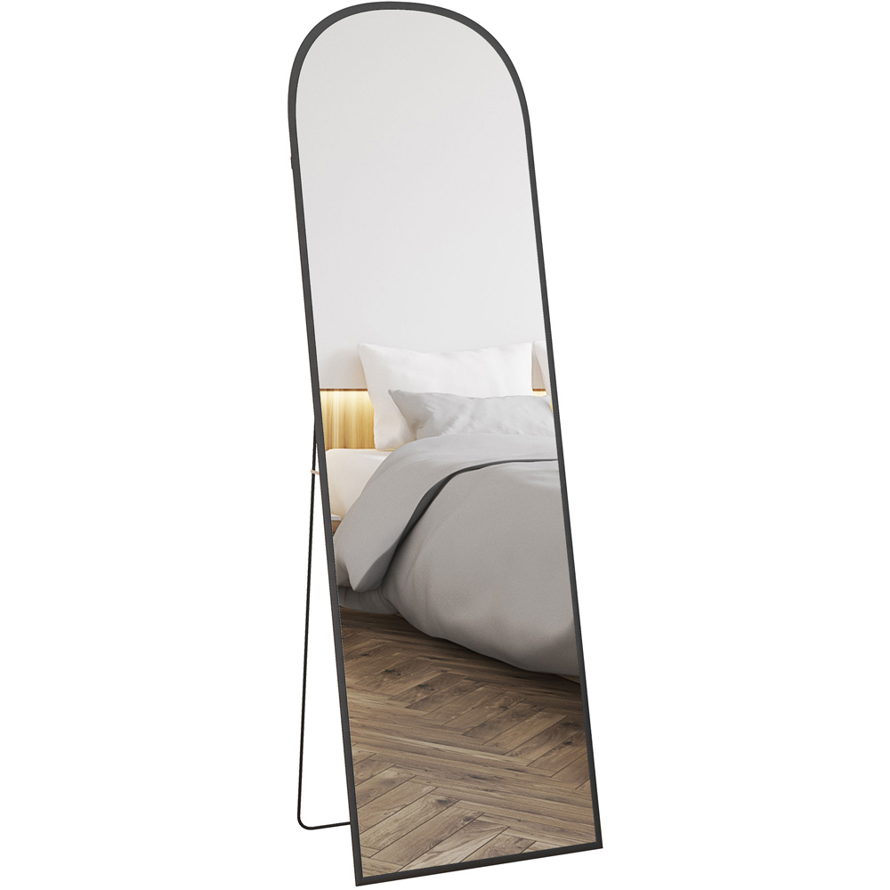 Portland Black Frame Aluminium Alloy Full Length Floor Mirror 161.5 x 50cm