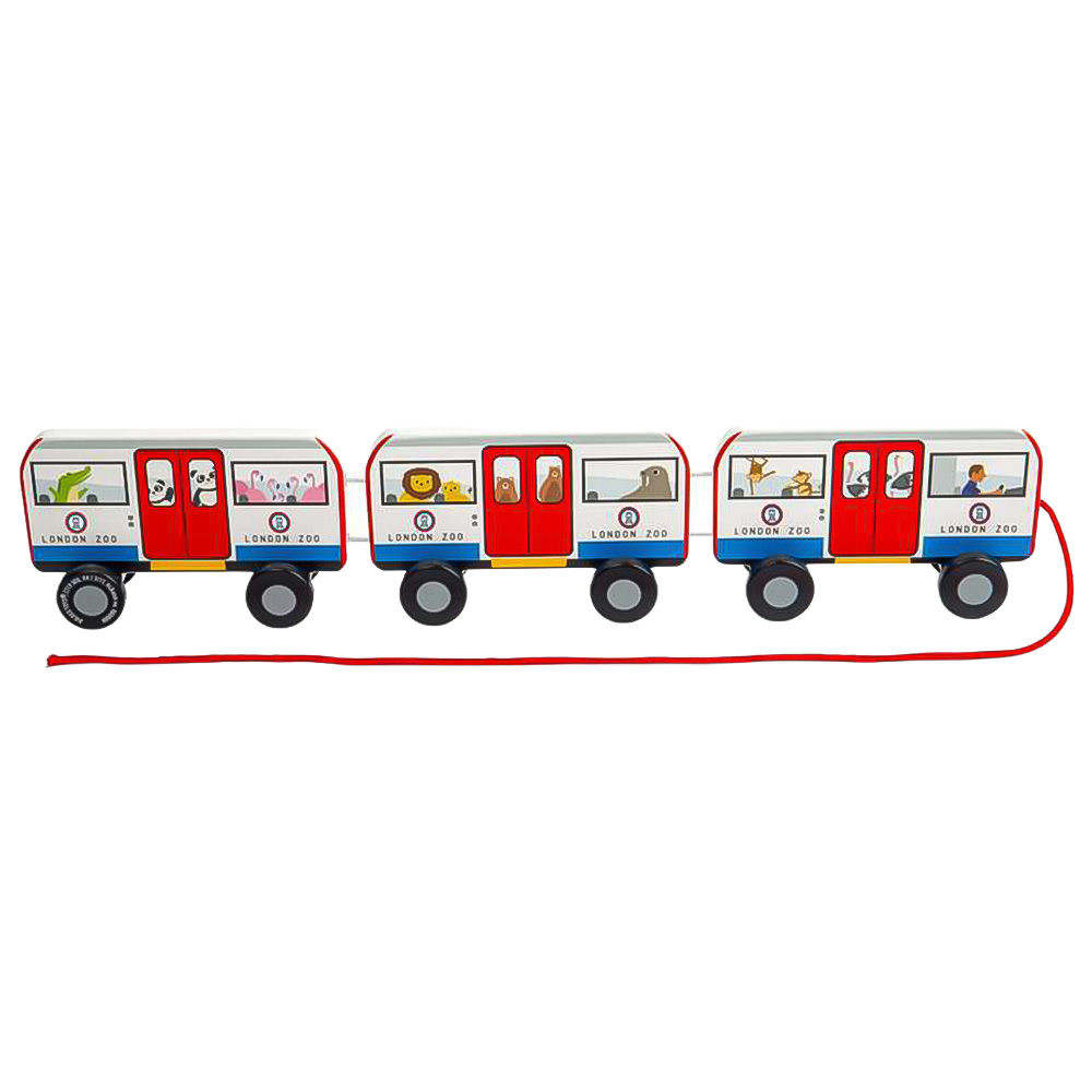 Bigjigs Toys - Pull Along Toy - London Tube - Red - Wood