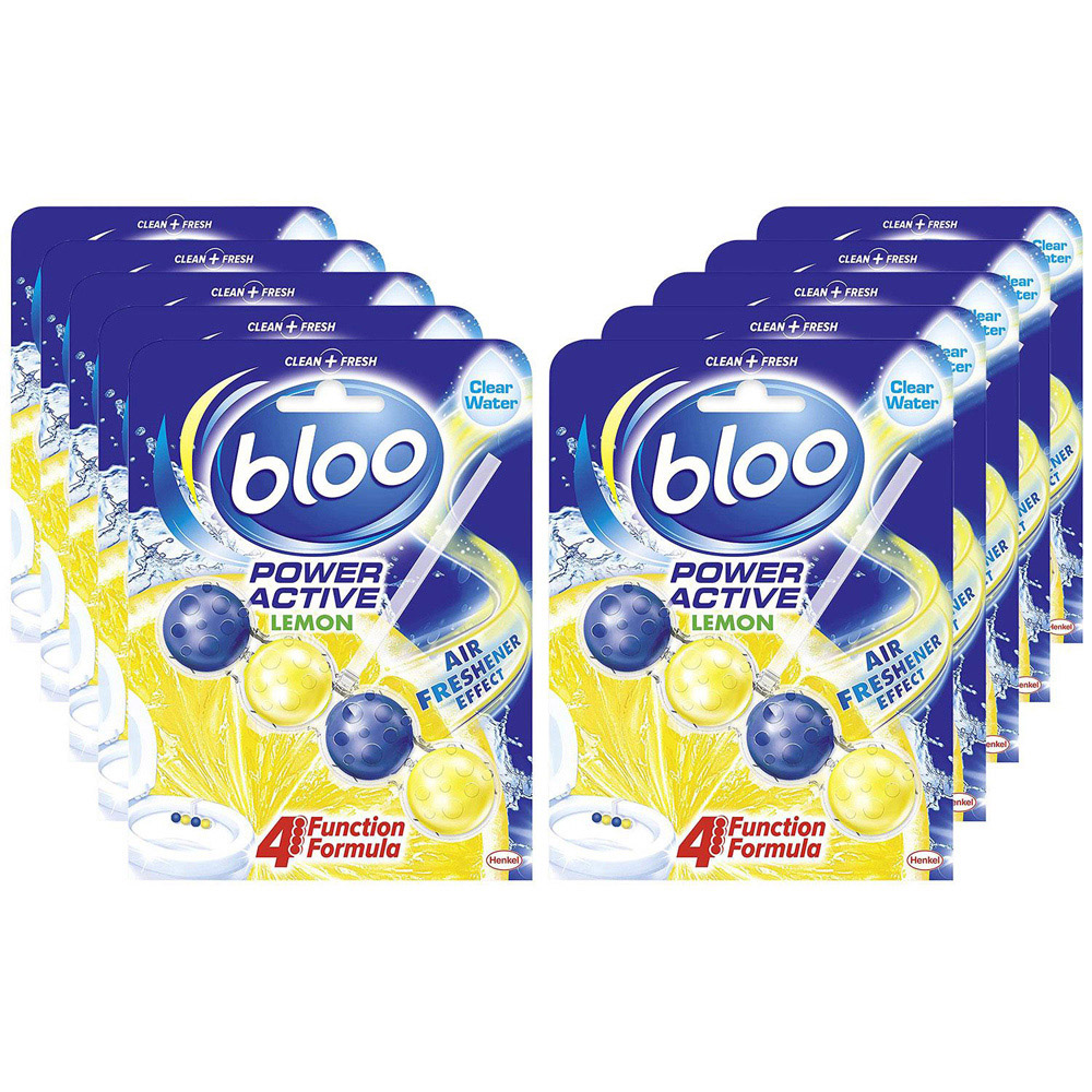 Bloo Power Active Lemon Toilet Rim Block 50g 10 Pack