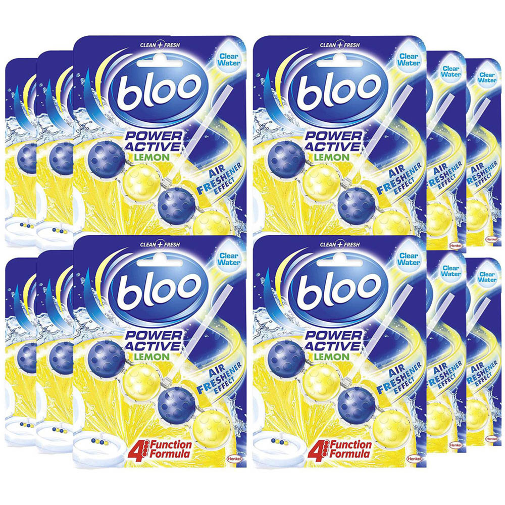 Bloo Power Active Lemon Toilet Rim Block 50g 12 Pack