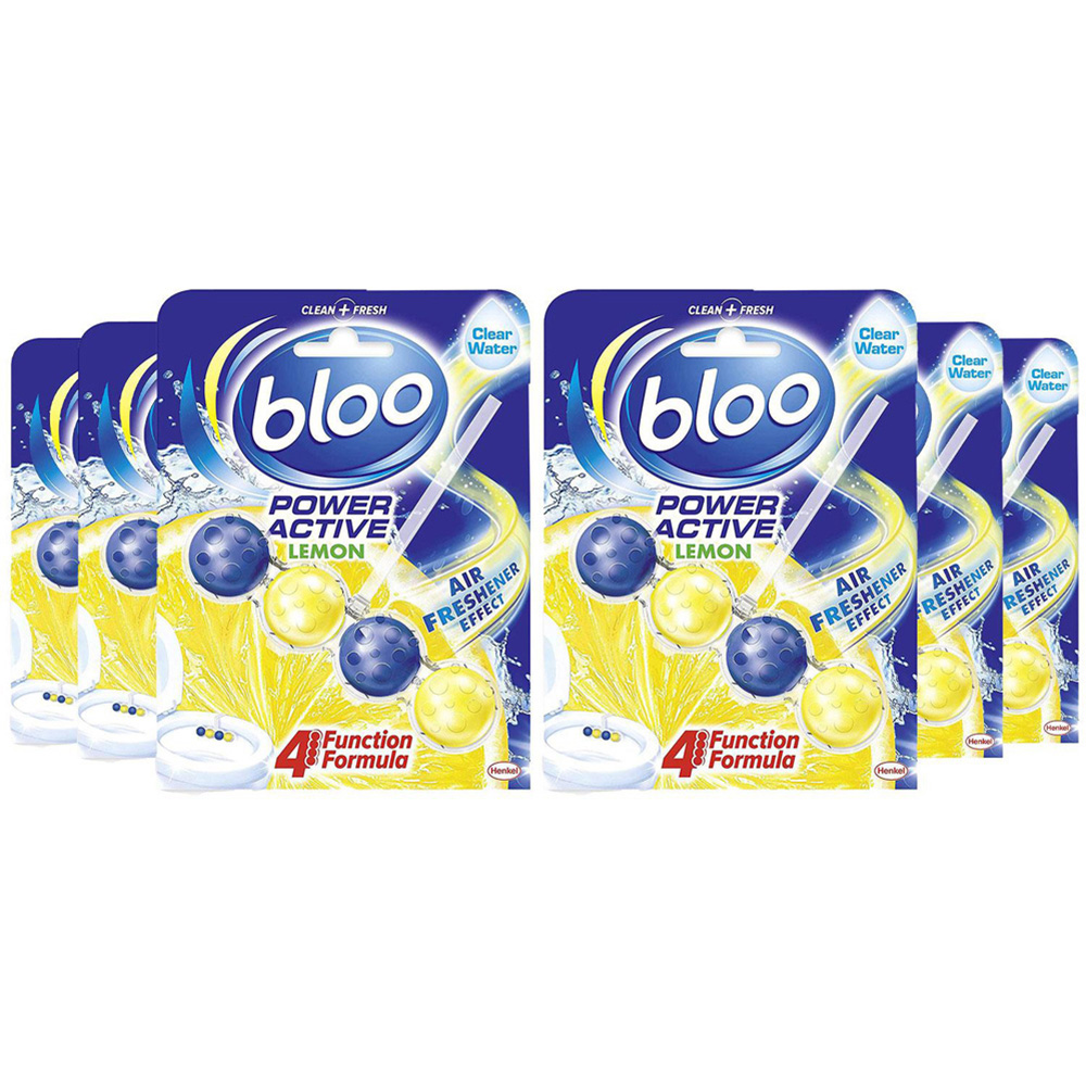 Bloo Power Active Lemon Toilet Rim Block 50g 6 Pack