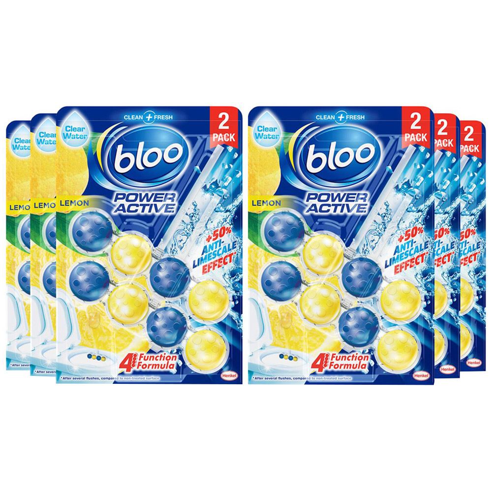 Bloo Power Active Lemon Anti Limescale Toilet Rim Block 50g 12 Pack