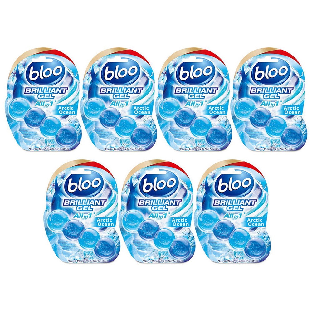 Bloo Brilliant Gel All in 1 Arctic Ocean Toilet Rim Block 42g 7 Pack