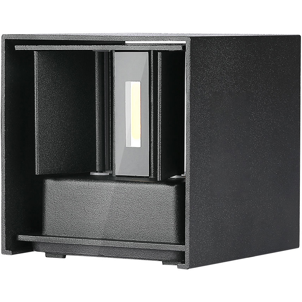 V-TAC Black Square Up and Down Warm White LED Outdoor Wall Light