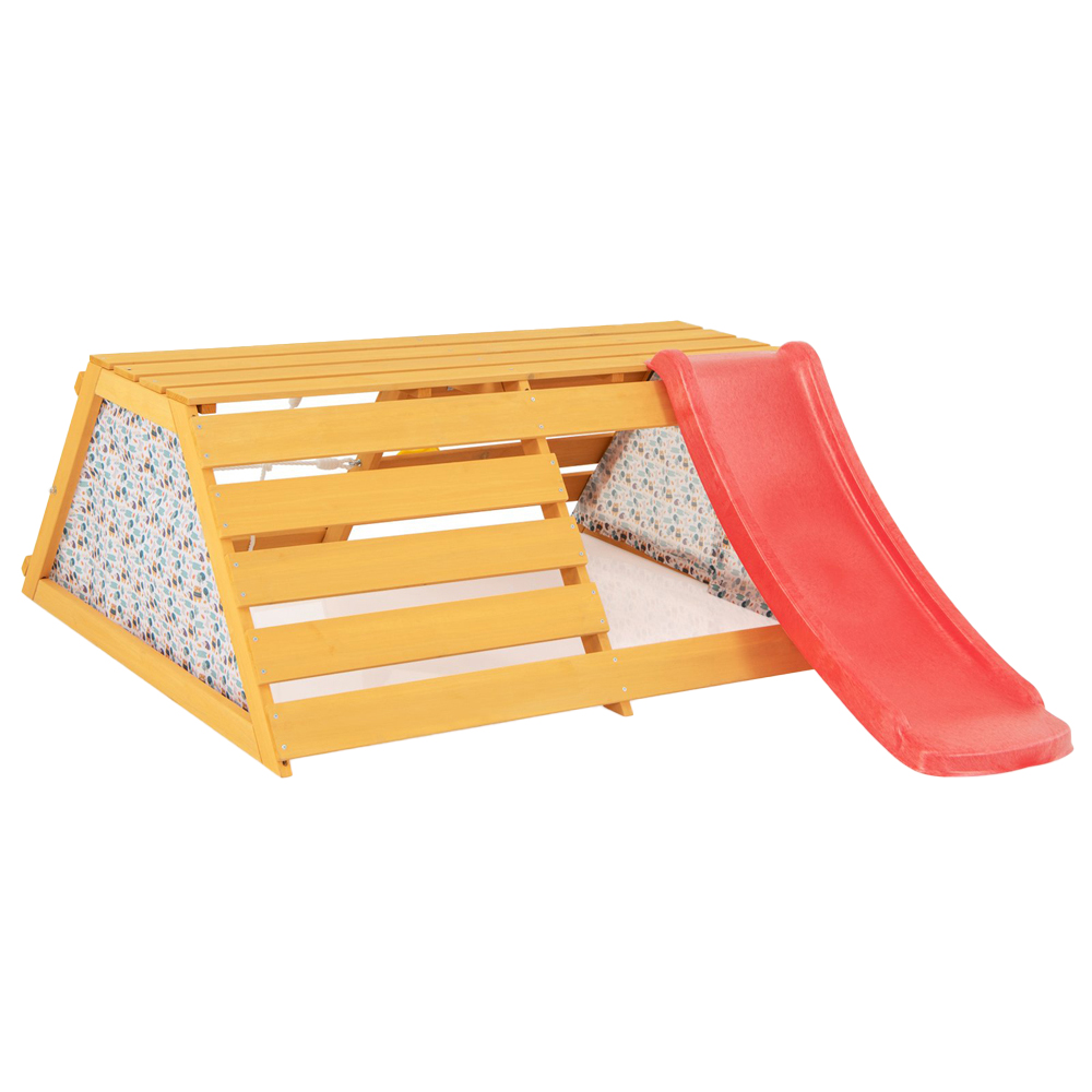 Costway 5 in 1 Jungle Gym with Slide and Rock Climbing Wall