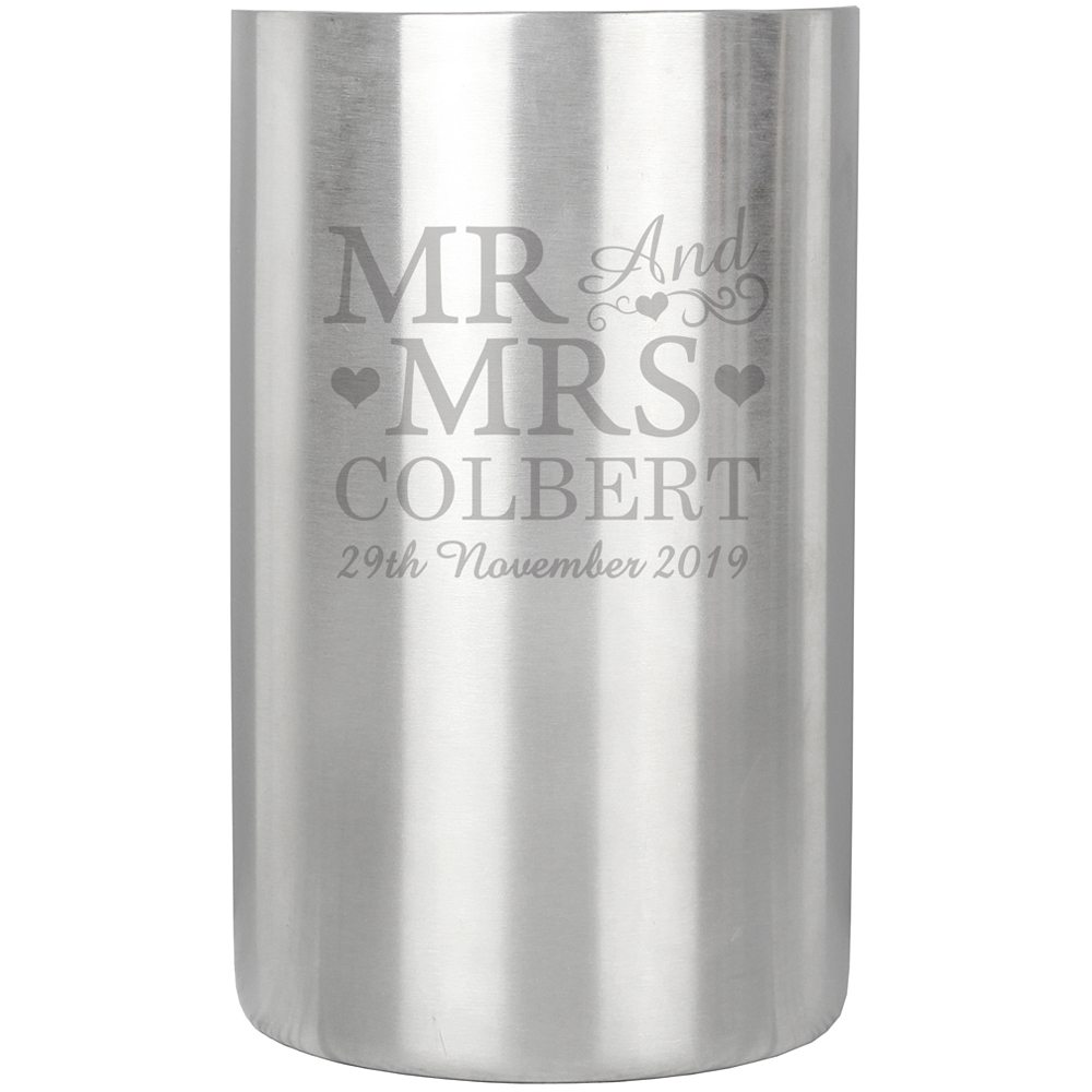 Personalised Memento Personalised Mr and Mrs Wine Cooler