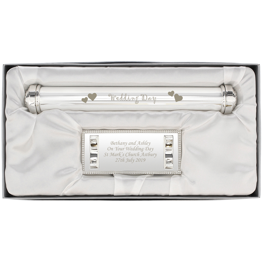Personalised Memento Personalised Silver Plated Wedding Day Certificate Holder