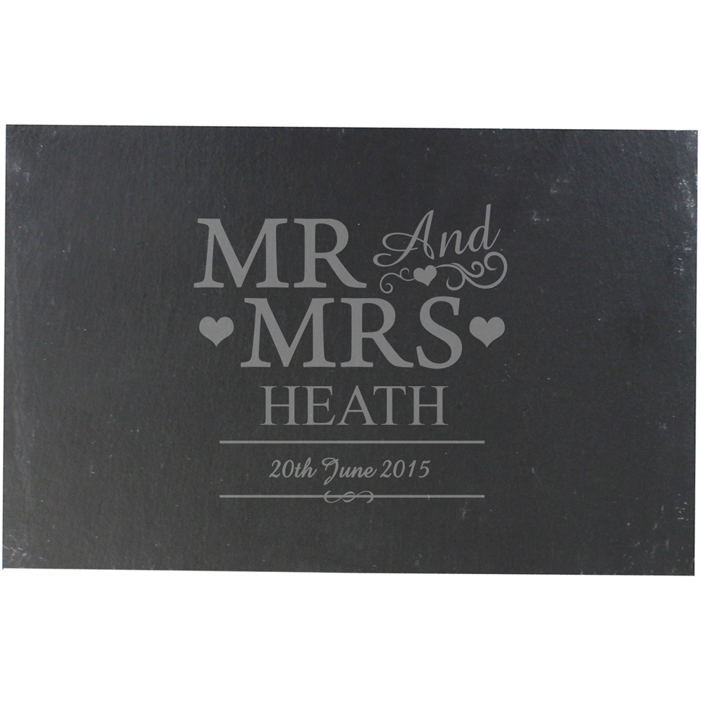 Personalised Memento Personalised Mr and Mrs Slate Placemat