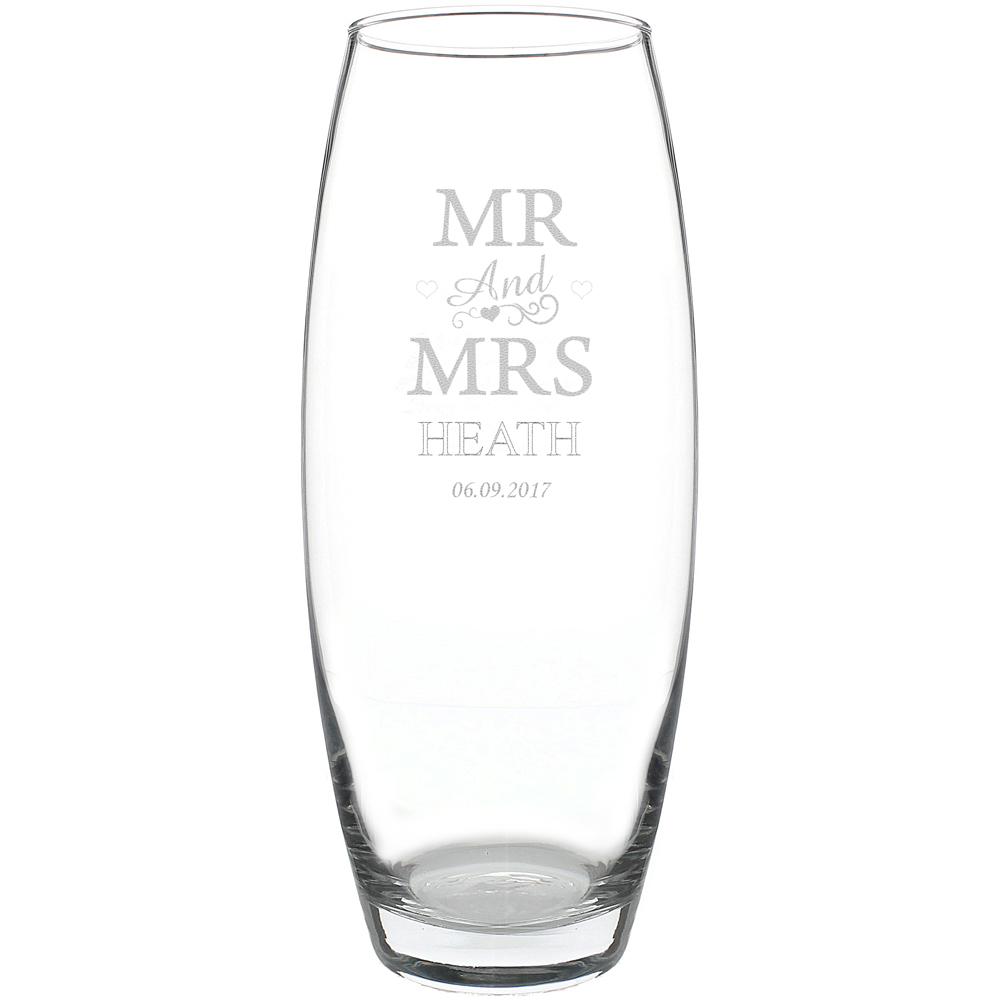 Personalised Memento Personalised Mr and Mrs Bullet Vase
