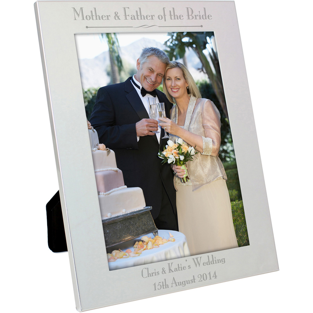 Personalised Memento Personalised Silver Mother and Father of the Bride Photo Frame 5 x 7 inch