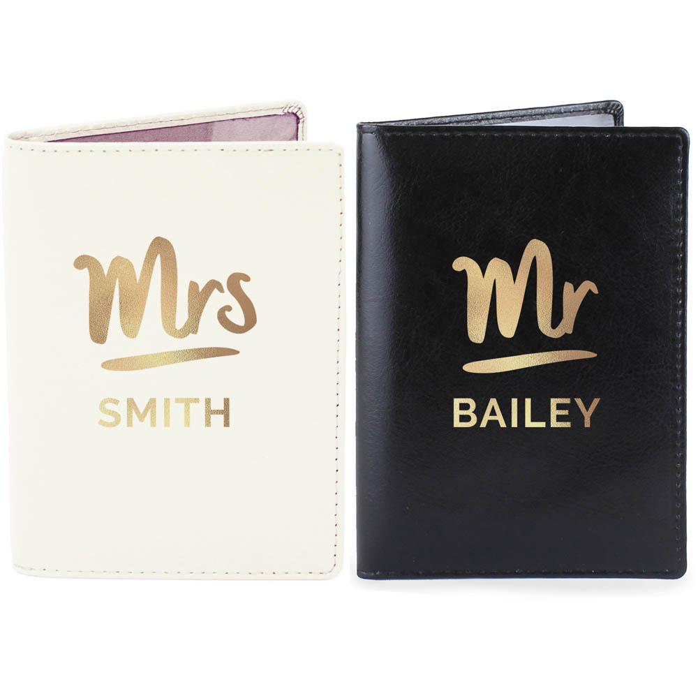 Personalised Memento Personalised Mr and Mrs Passport Holders Set