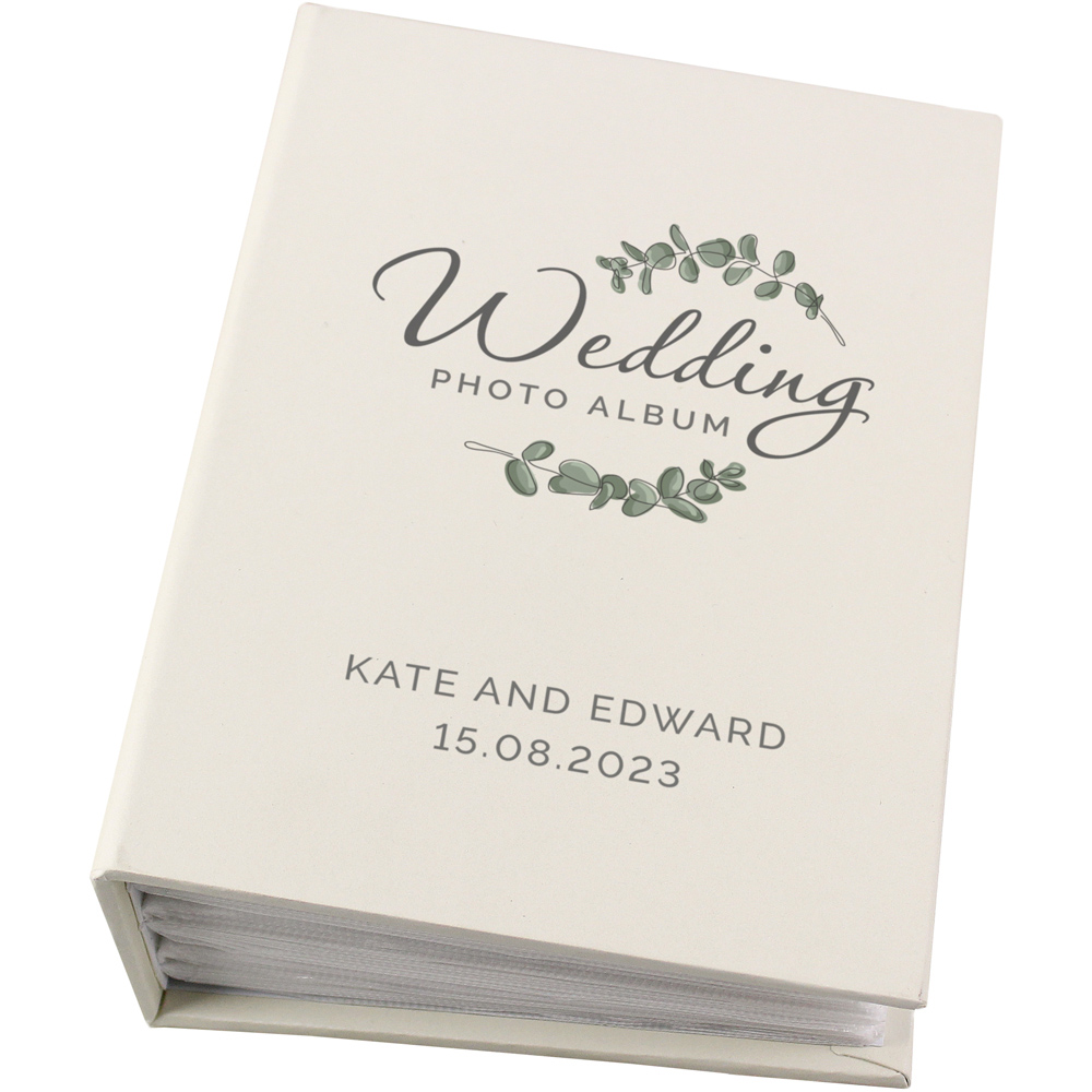 Personalised Memento Personalised Botanical Wedding Photo Album with Sleeves 6 x 4 inch