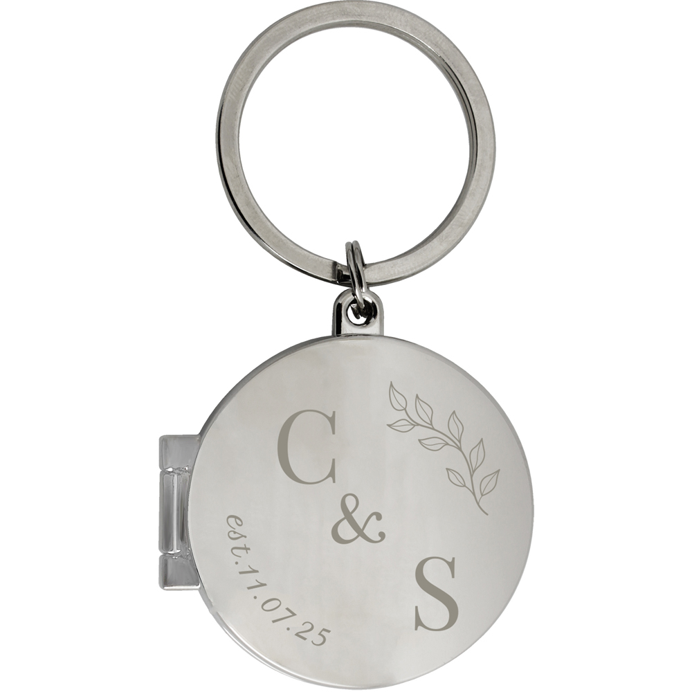 Personalised Memento Personalised Foliage Couples Photo Keyring