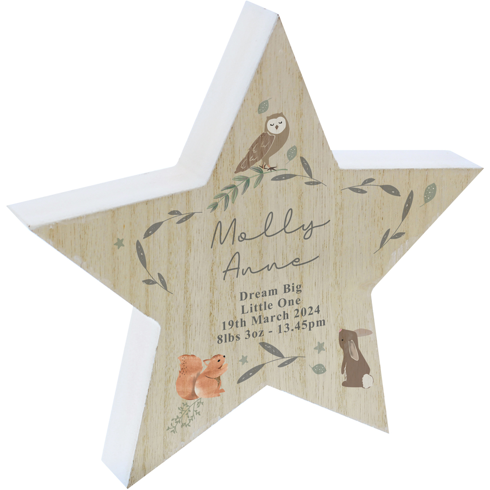 Personalised Memento Woodland Animal Star Ornament