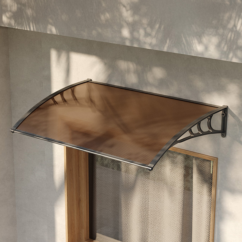 Living and Home Brown Curved Door Window Canopy