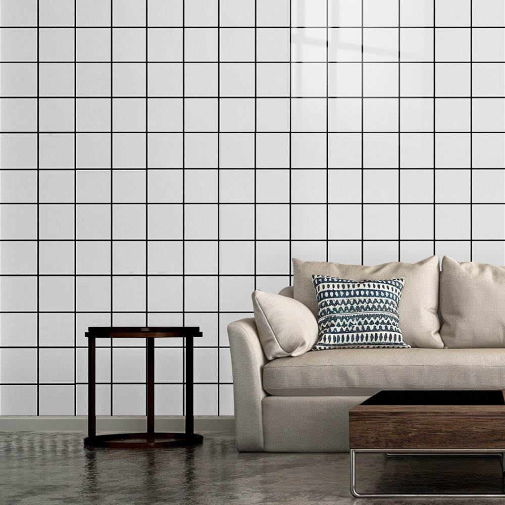Living and Home Lattice Grey PVC Self Adhesive Wall Sticker 10 Pack