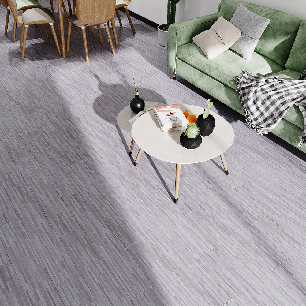 Living and Home Light Grey Rustic Wood Grain Rectangle PVC Flooring Self Adhesive 36 Pack