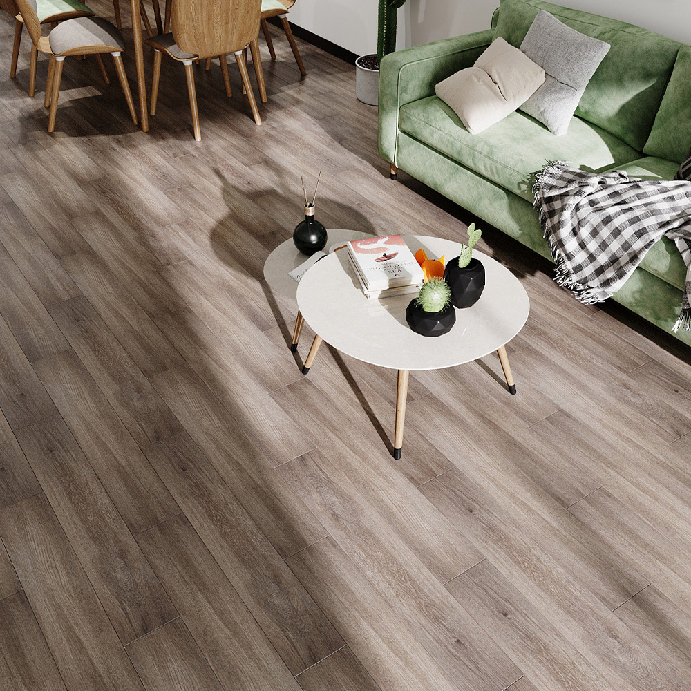 Living and Home Walnut Brown Wood Grain Rectangle PVC Flooring 20 Pack