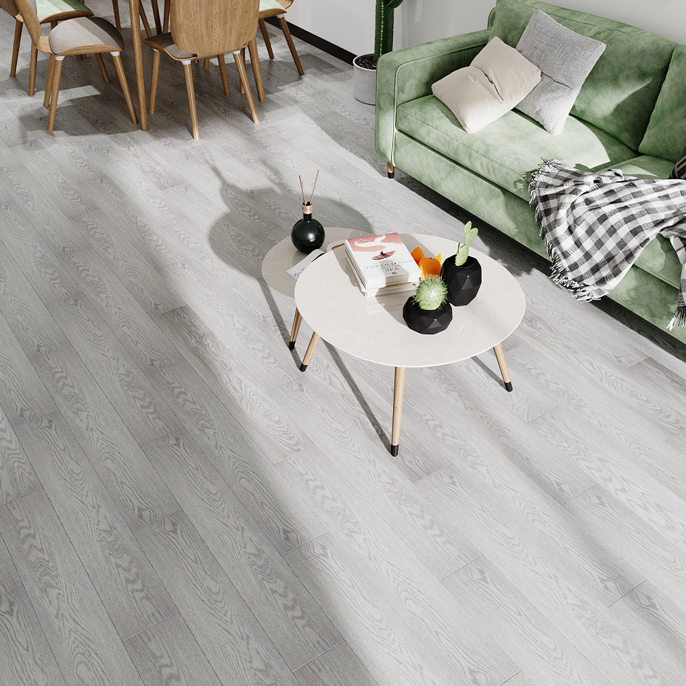 Living and Home Light Grey Wood Grain Rectangle PVC Flooring 20 Pack