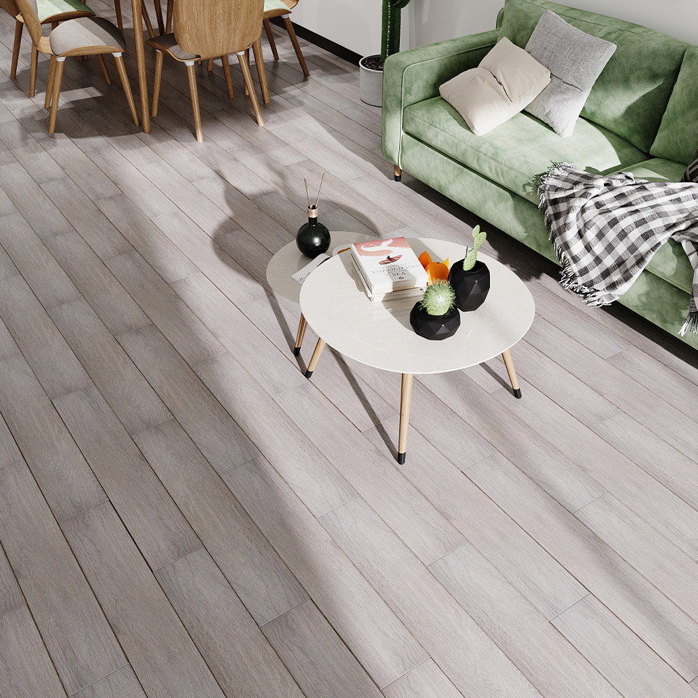 Living and Home Greyish Wood Grain Rectangle Click Lock Flooring 20 Pack