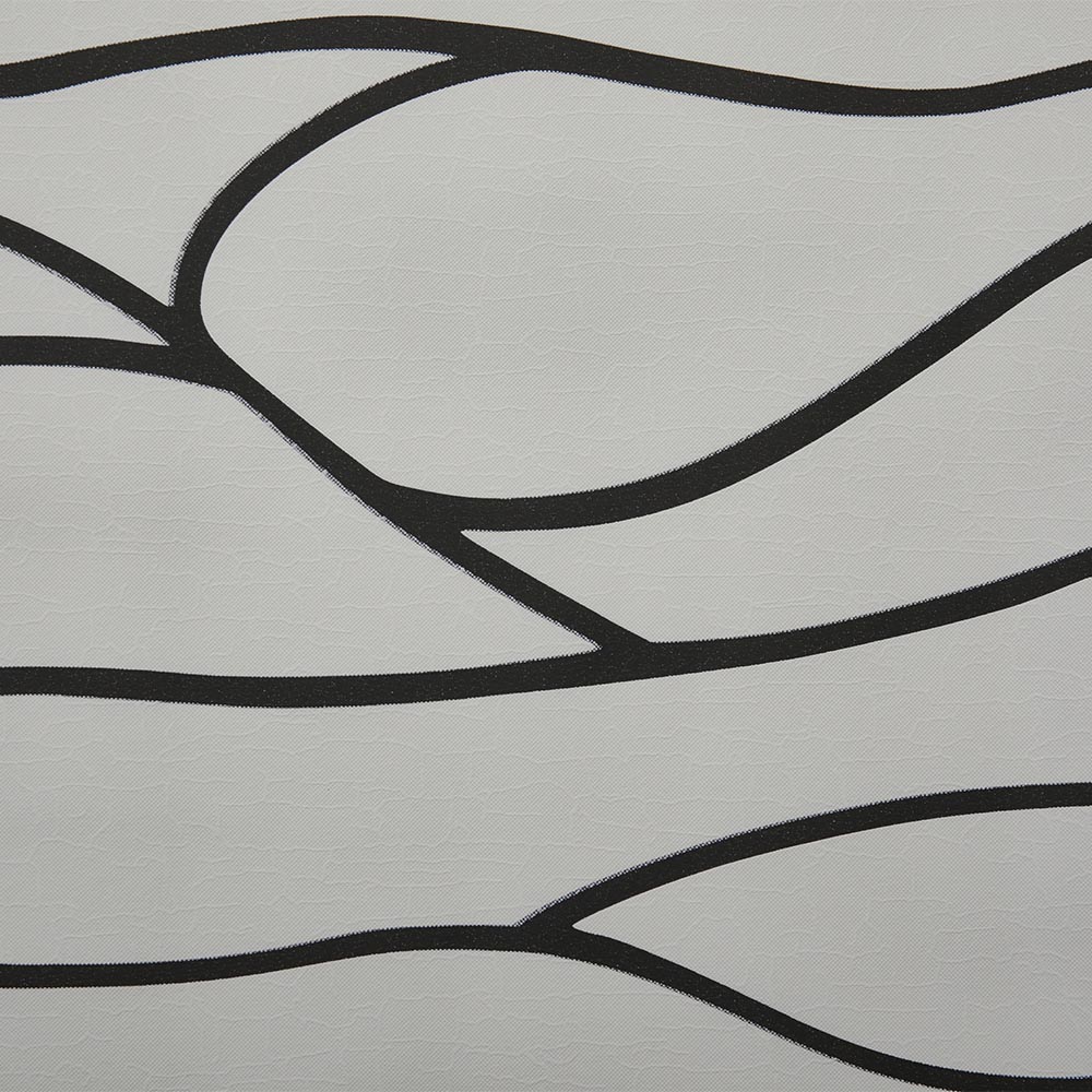 Living and Home Abstract Line Pattern White and Black Non Woven Wallpaper
