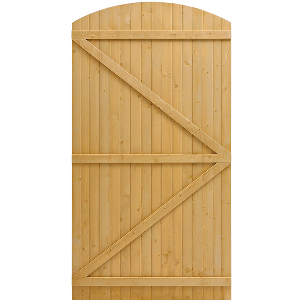 Living and Home 3.4 x 5.9ft Semi Braced Arched Top Wooden Garden Gate