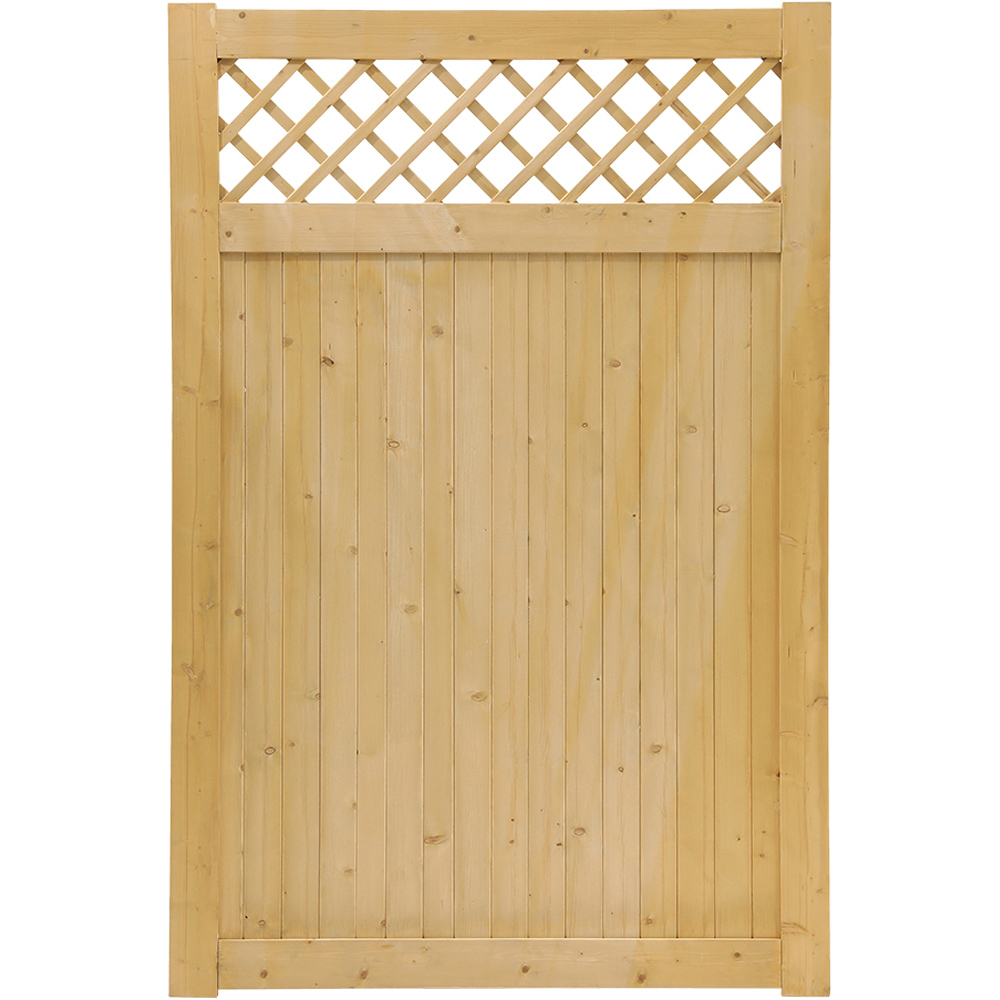 Living and Home 3.6 x 5.9ft Rustic Slatted Wooden Garden Gate with Hollow Rhombus Lattice
