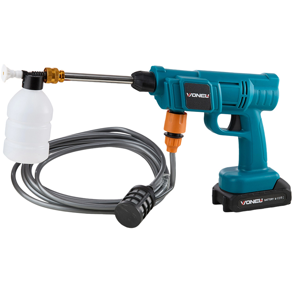 Living and Home GT200026 260W Blue Cordless Handheld Pressure Washer with Battery and 5m Hose