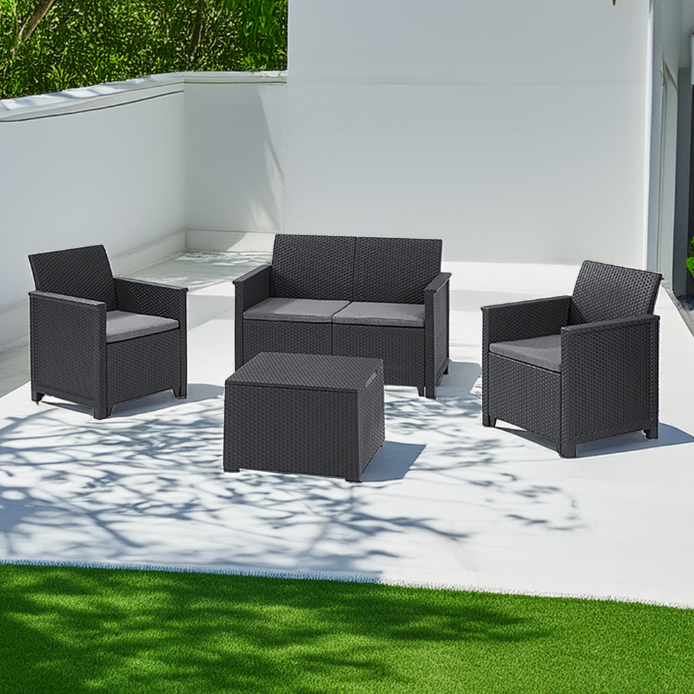 Keter Emma 4 Seater Graphite Garden Furniture Set