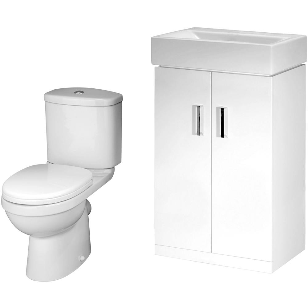 Nuie White Mayford 450Mm Gloss Floor Standing Unit With Wc Small