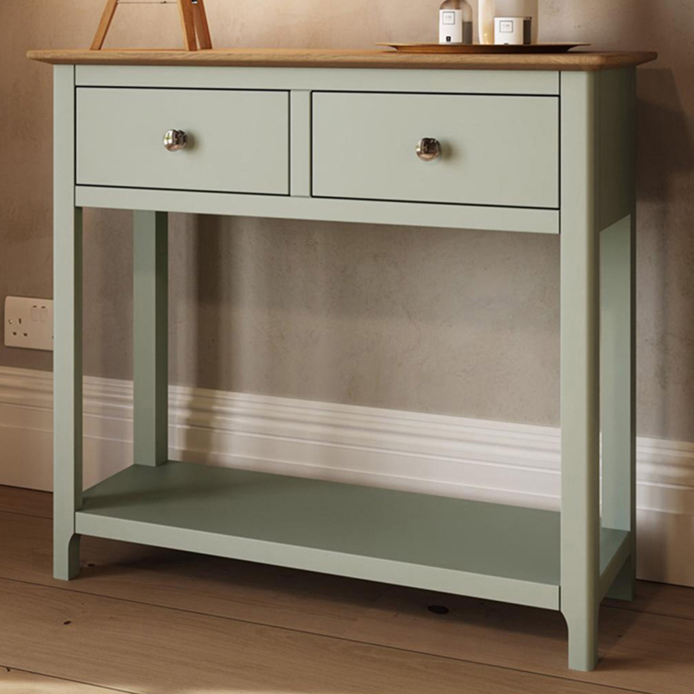 FWStyle Taberno 2 Drawer Sage Green Hallway Console Table