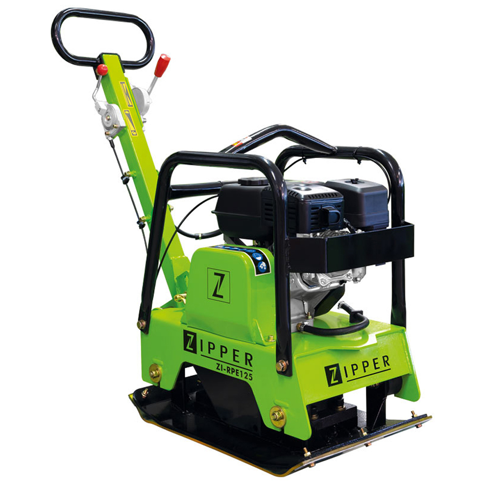 Zipper ZI-RPE125 Plate Compactor - 400 x 630mm Plate Size - 4100W Petrol Engine - Forward & Reverse