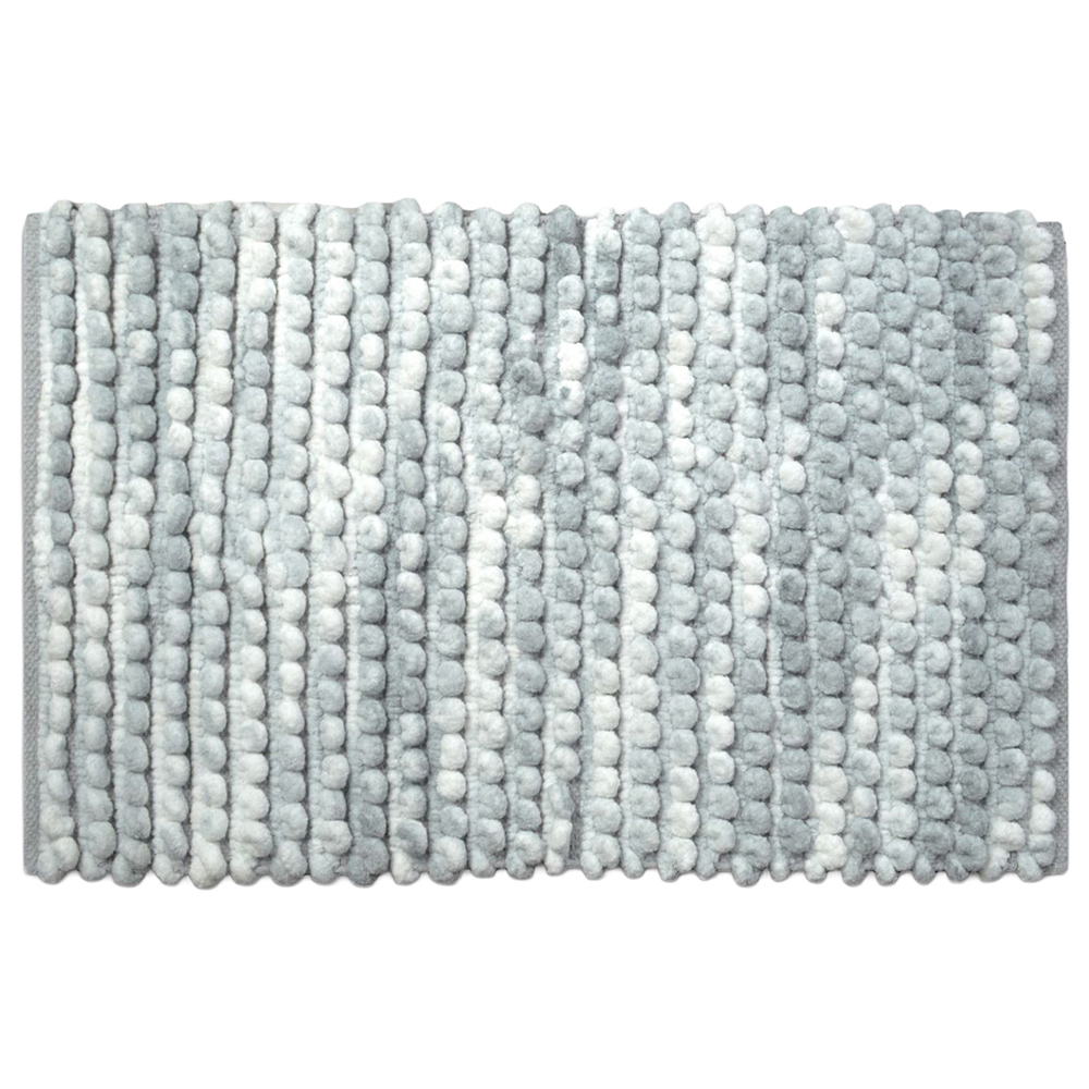 Allure Bath Fashions Grey Marble Effect Chunky Bobble Non Slip Bath Mat 50 x 80cm