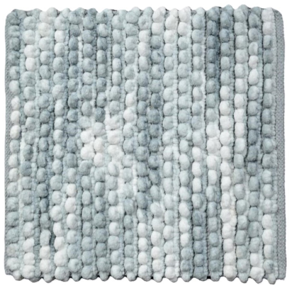 Allure Bath Fashions Grey Marble Effect Chunky Bobble Square Non Slip Bath Mat 50 x 50cm